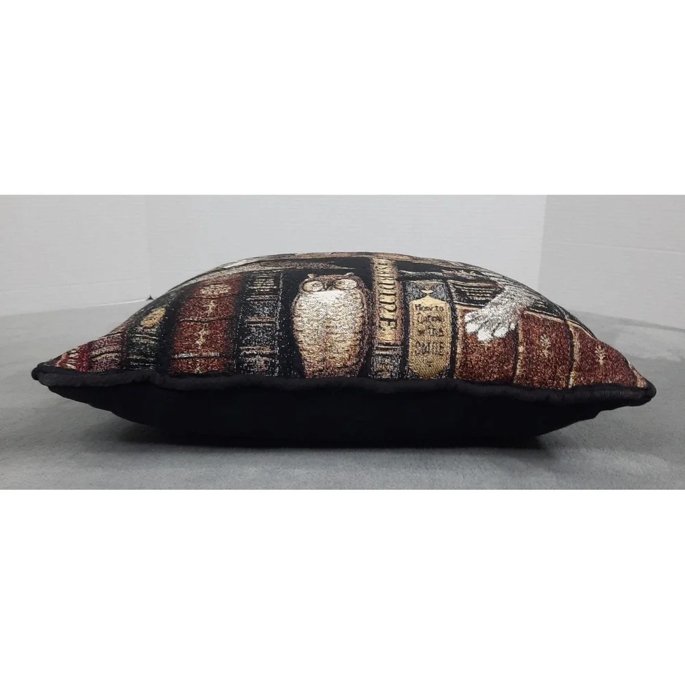 Frederick the Literate Charles Wysocki Tapestry Throw Pillow Library Cat Vintage